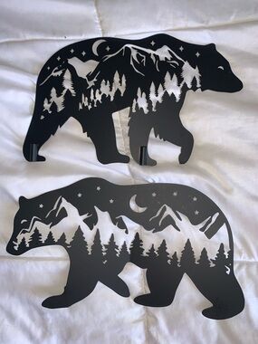 Black Bear - Rustic Mountain Forest Silhouette Outdoor Art